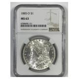 1885-O Morgan Silver $1 NGC MS63