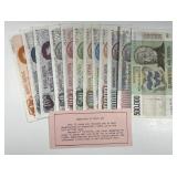 ARGENTINA: 12 Denomination Currency Note Set