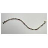 Sterling Silver 7" Gemstone Bracelet