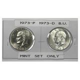 1973 P & D Eisenhower $1 Mint Set Pair BU
