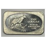 1974 US Silver Corp COUGAR Silver 1 oz Bar