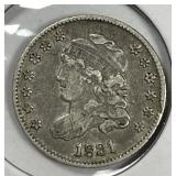 1831 Capped Bust Silver Half Dime H10c Extra Fine