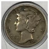1925-D Mercury Silver Dime Very FIne VF