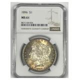 1896 Morgan Silver $1 NGC MS61