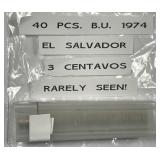 EL SALVADOR: 40 Pcs 1974 3 Centavos Uncirculated