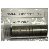 Roll (40) Liberty Head V Nickels Circulated