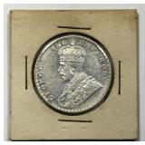 INDIA: 1920 Silver Rupee About Uncirculated AU