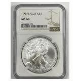 1999 Silver American Eagle NGC MS69
