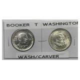 1946 BTW & 1952 Washington-Carver Half Pair
