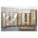 1976 Lincoln Cent Lot of 10 Bank Wrapped Rolls