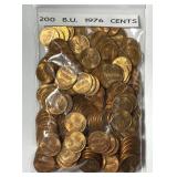 200 Brilliant Uncirculated BU 1976 Lincoln Cents