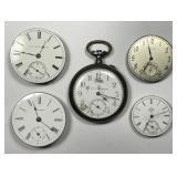 Lot of 5 Pocket Watch Movements