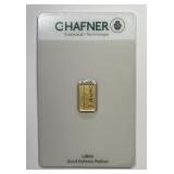 C. HAFNER Edelmetall Germany 1 Gram Gold Bar