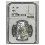 1901-O Morgan Silver $1 NGC MS62