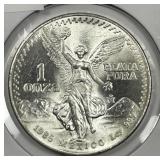 MEXICO: 1985 Silver Libertad 1 oz .999 BU