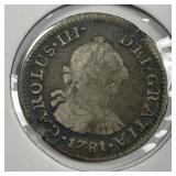 MEXICO: 1781 Silver One Reale