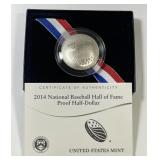 2014 Baseball HOF Proof Commem Half