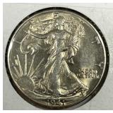 1941 Walking Liberty Silver Half AU