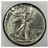 1943 Walking Liberty Silver Half AU