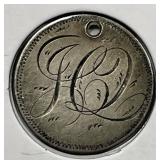 Love Token Initials On 1877 British Silver 6 Pence