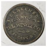 Civil War Token Union Flour Wing & Co Albany NY