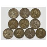Ten 1933-D Lincoln What Cents in Very Fine VF