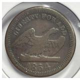 1864 Civil War Token Eagle Liberty For All America