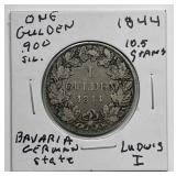 GERMANY: Bavaria 1844 Silver 1 Gulden
