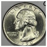 1950-S Washington Silver Quarter Choice BU