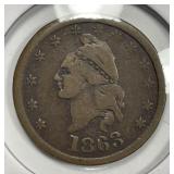 1863 Civil War Token Capped Liberty IOU 1 Cent