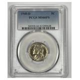 1940-D Jefferson Nickel Full Steps PCGS MS66 FS