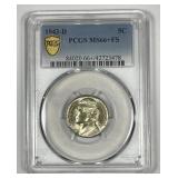 1943-D Jefferson Nickel Full Steps PCGS MS66+ FS