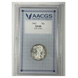 1942 Walking Liberty Silver Half AU details