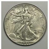 1941 Walking Liberty Silver Half Nice AU