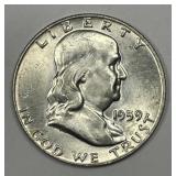 1959 Franklin Silver Half Uncirculated UNC