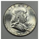 1961 Franklin Silver Half Uncirculated BU