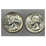1956 P & D Washington Quarter Uncirculated Pair