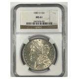 1880-O Morgan Silver $1 NGC MS61