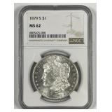 1879-S Morgan Silver $1 NGC MS62