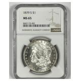 1879-S Morgan Silver $1 PL Appearances NGC MS65