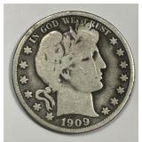 1909-O Barber Silver Half Good G