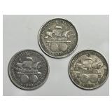 1893 Columbian Expo Commemorative Silver Half Trio