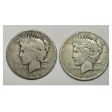1934-S & 1935-S Peace Silver $1 Pair