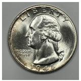 1945-S Washington Quarter Brilliant Uncirculated