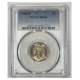 1950-D Jefferson Nickel Key Date PCGS MS66