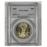 1942 Walking Liberty Silver Half PCGS MS64