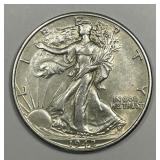 1942 Walking Liberty Silver Half Nice AU