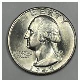 1942 Washington Quarter Brilliant Uncirculated BU