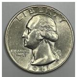 1941 Washington Quarter Choice CH AU