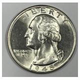 1945 Washington Quarter Brilliant Uncirculated BU